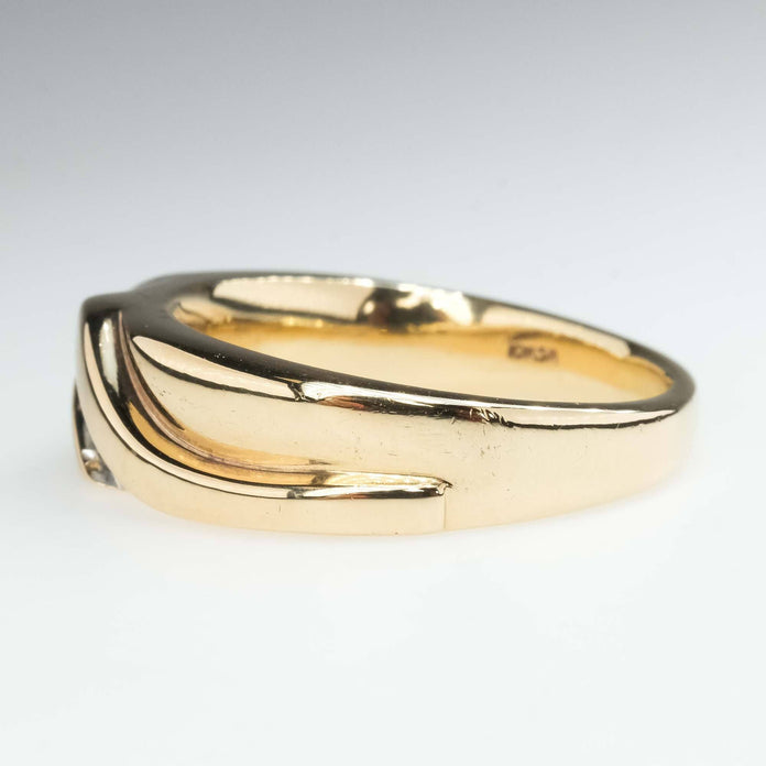 10K Yellow Solid Gold Mens Diamond Wedding Ring Band 0.38 Ctw – Avianne  Jewelers